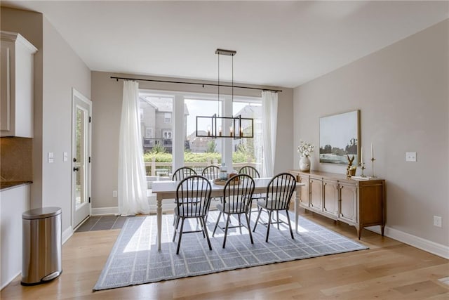 9500 N Lane Ave, Kansas City, MO 64157 - dining area featuring baseboards and light wood finished floors