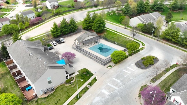aerial view with a residential view