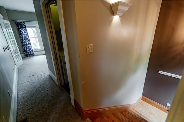 603 N 5th St, Atchison, KS 66002 - hall with baseboards and carpet floors