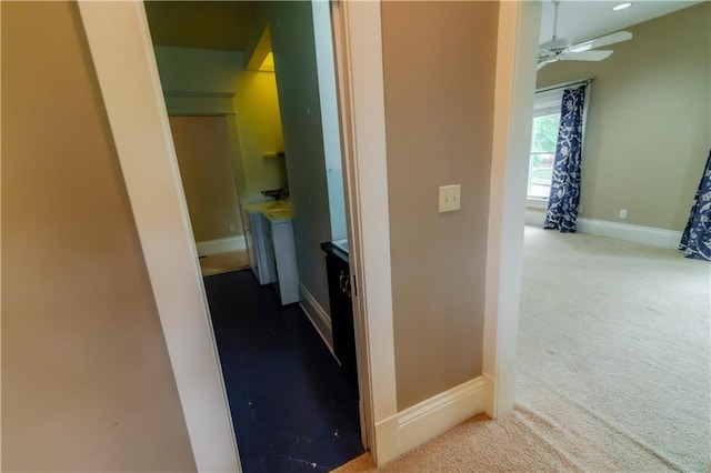 603 N 5th St, Atchison, KS 66002 - hallway with carpet floors and baseboards
