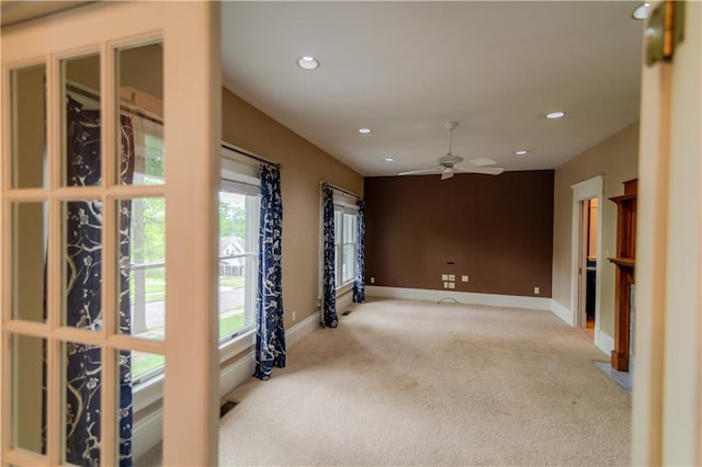 603 N 5th St, Atchison, KS 66002 - carpeted spare room with ceiling fan, recessed lighting, and baseboards
