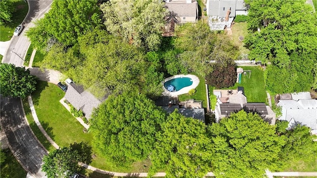 aerial view with a residential view