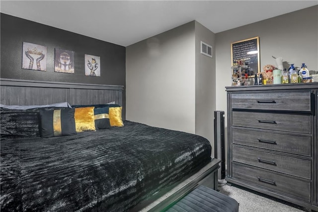 bedroom featuring visible vents and carpet floors
