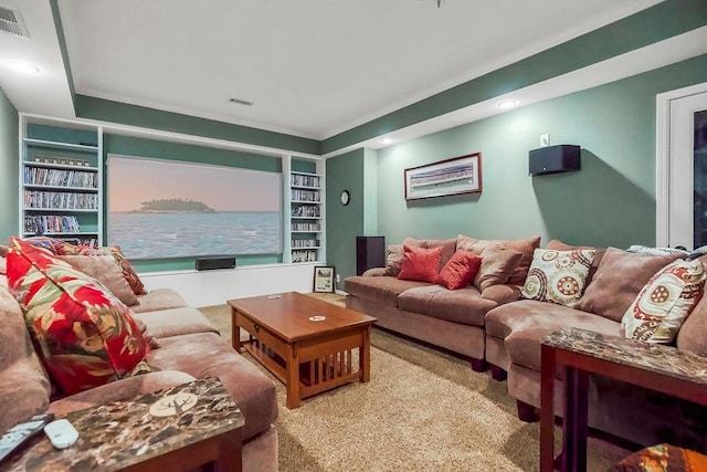 5720 NE Quartz Dr, Lees Summit, MO 64064 - carpeted living area with visible vents and recessed lighting