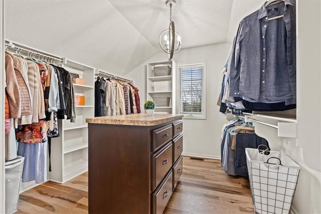 12544 Grand Ct, Kansas City, MO 64145 - spacious closet with lofted ceiling and light wood-style floors