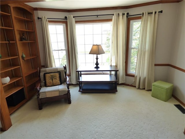2405 W 123rd Ter, Leawood, KS 66209 - sitting room with baseboards, a healthy amount of sunlight, carpet flooring, and visible vents
