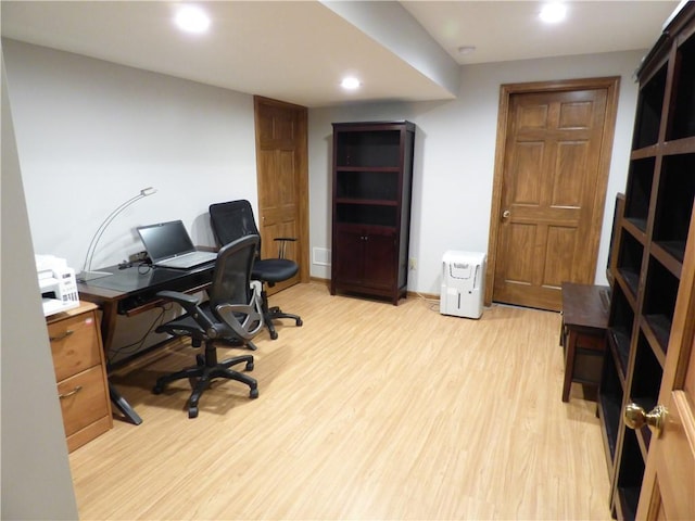 2405 W 123rd Ter, Leawood, KS 66209 - office area with light wood finished floors and recessed lighting