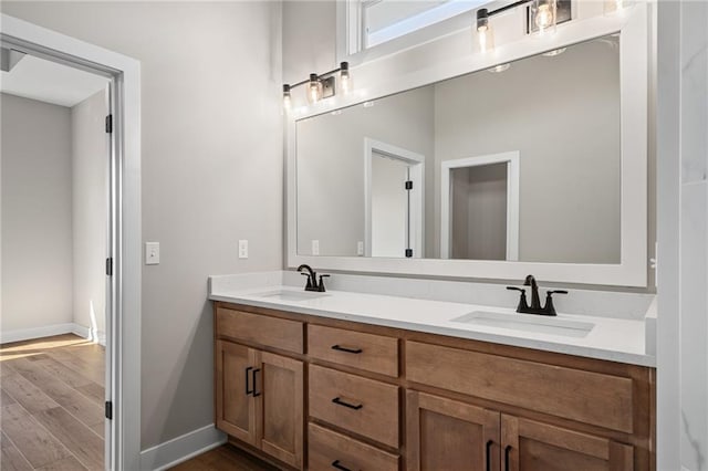 25016 W 89th Ter, Lenexa, KS 66227 - full bath featuring double vanity and wood finished floors