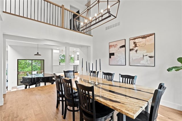 224 NW Locust St, Lees Summit, MO 64064 - dining area with wood finished floors and a towering ceiling