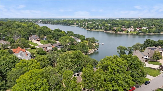 224 NW Locust St, Lees Summit, MO 64064 - aerial perspective of suburban area featuring a large body of water