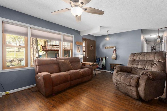 108 Sunrise Ct, Ozawkie, KS 66070 - living room with baseboards, a wealth of natural light, and ceiling fan