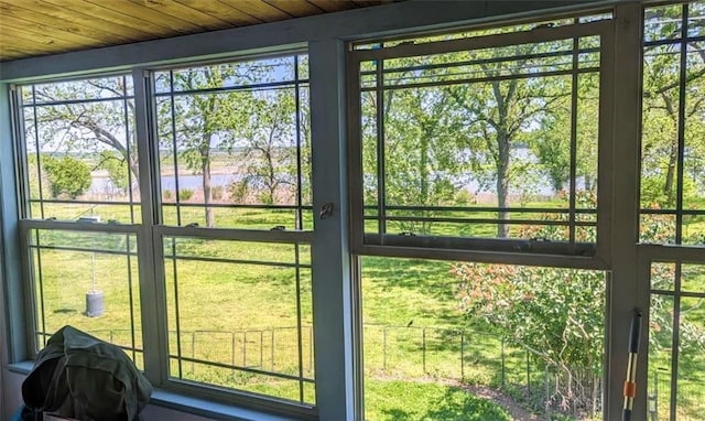 108 Sunrise Ct, Ozawkie, KS 66070 - room details featuring a water view and wooden ceiling