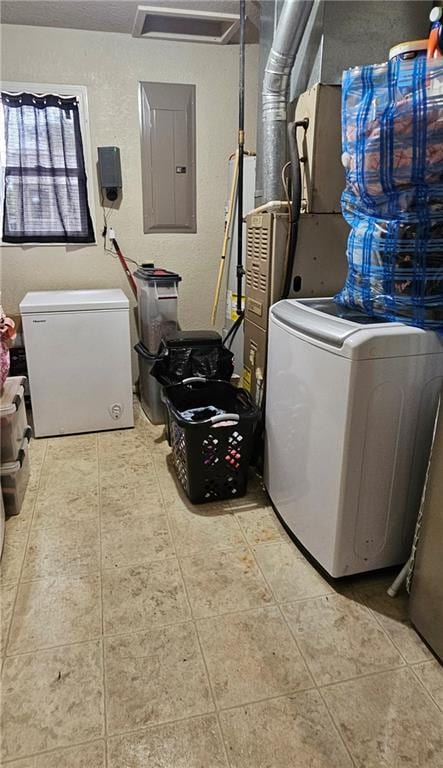 507 E Monroe St, Pittsburg, KS 66762 - washroom with washer / clothes dryer, laundry area, and electric panel