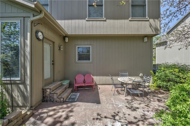 view of patio / terrace featuring entry steps