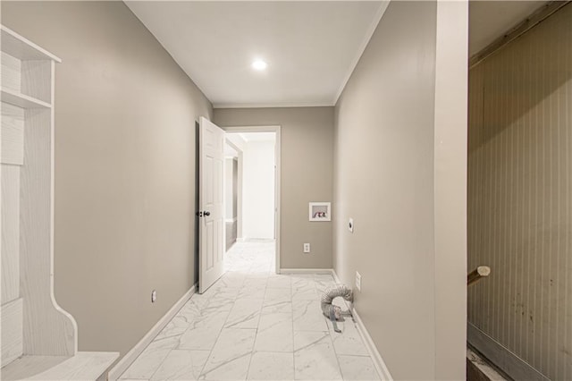 3422 N 71st St, Kansas City, KS 66109 - corridor featuring baseboards and marble finish floor