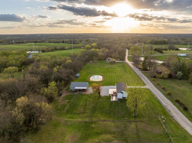 20609 NE 161st St, Kearney, MO 64060 - aerial view at dusk featuring a rural view