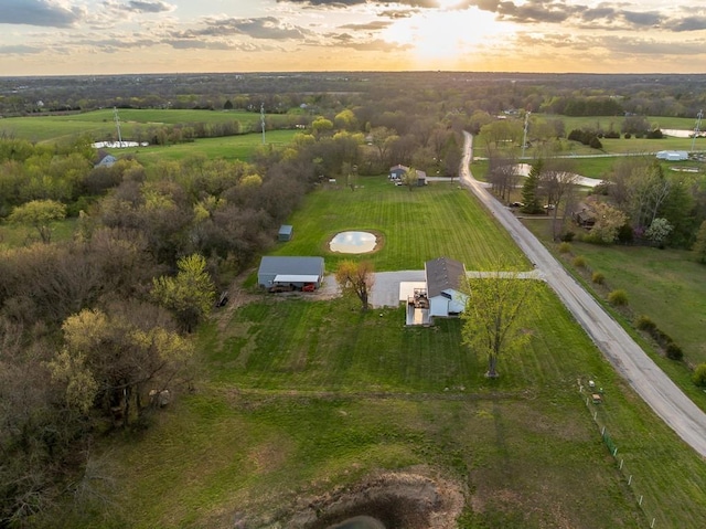 20609 NE 161st St, Kearney, MO 64060 - aerial view at dusk featuring a rural view
