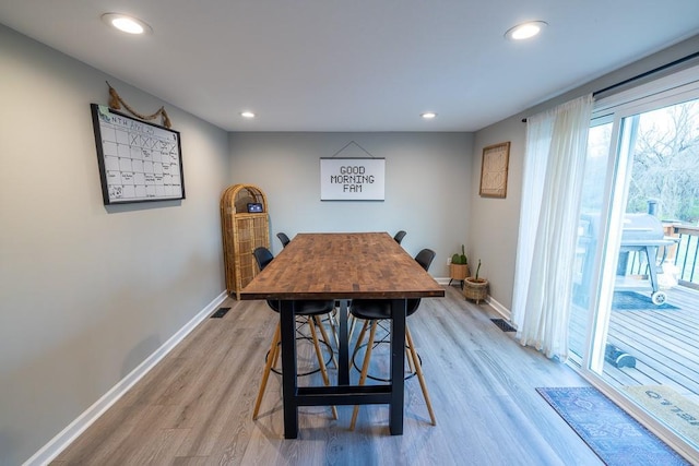 20609 NE 161st St, Kearney, MO 64060 - dining space with baseboards, recessed lighting, and light wood finished floors