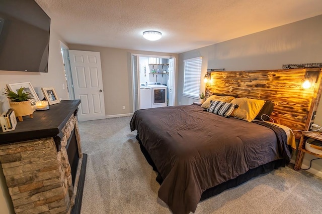 20609 NE 161st St, Kearney, MO 64060 - bedroom featuring carpet, washer / dryer, and a textured ceiling