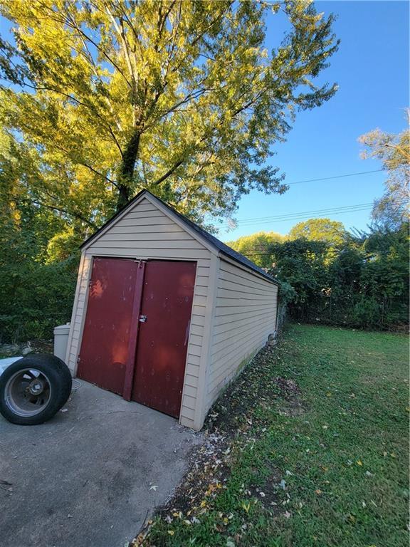 view of shed