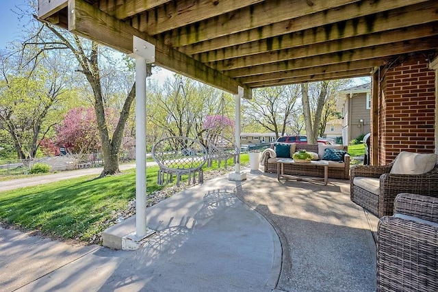 view of patio with an outdoor living space