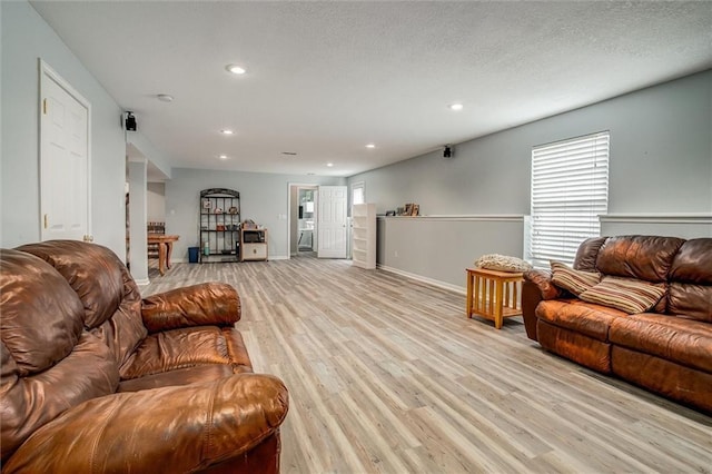 3204 SW Alice Ln, Lees Summit, MO 64082 - living area with light wood-style floors, recessed lighting, and baseboards