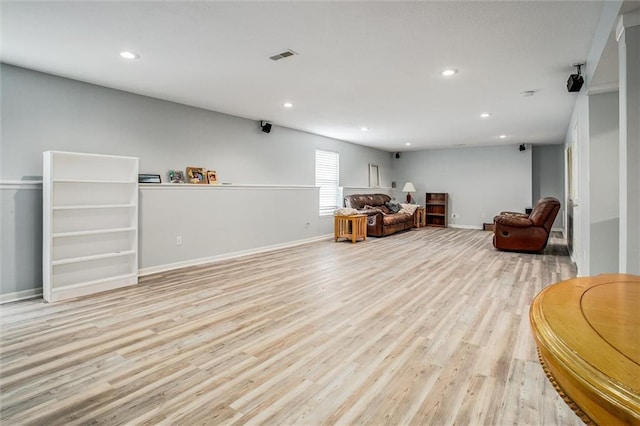 3204 SW Alice Ln, Lees Summit, MO 64082 - interior space with recessed lighting, baseboards, light wood-type flooring, and visible vents