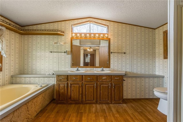 20 SE E Hwy, Trenton, MO 64683 - full bathroom featuring hardwood / wood-style flooring, a sink, and a textured ceiling