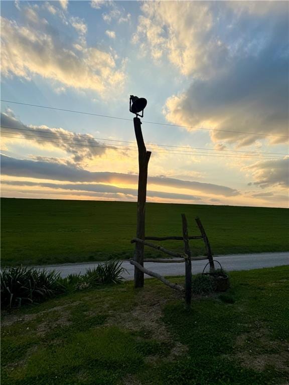 view of water feature with a rural view