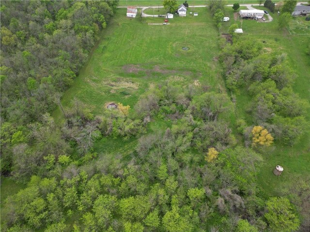 birds eye view of property featuring a rural view