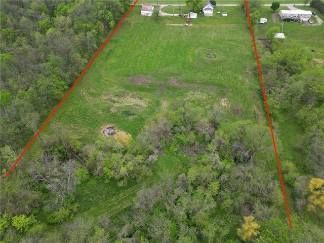 aerial view with a rural view