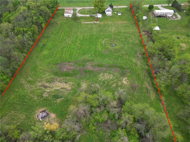 drone / aerial view with a rural view