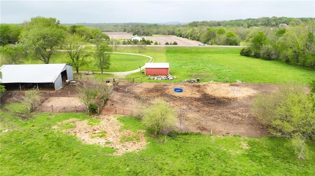 drone / aerial view featuring a rural view