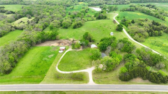 drone / aerial view featuring a rural view