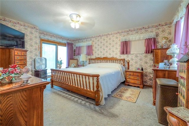 31025 203rd St, Leavenworth, KS 66048 - bedroom featuring a textured ceiling, carpet, and wallpapered walls