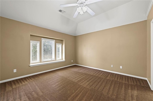 5108 W 150th St, Leawood, KS 66224 - carpeted spare room with ceiling fan and lofted ceiling