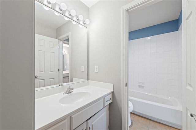 5108 W 150th St, Leawood, KS 66224 - bathroom with vanity, tile patterned floors, and bathing tub / shower combination
