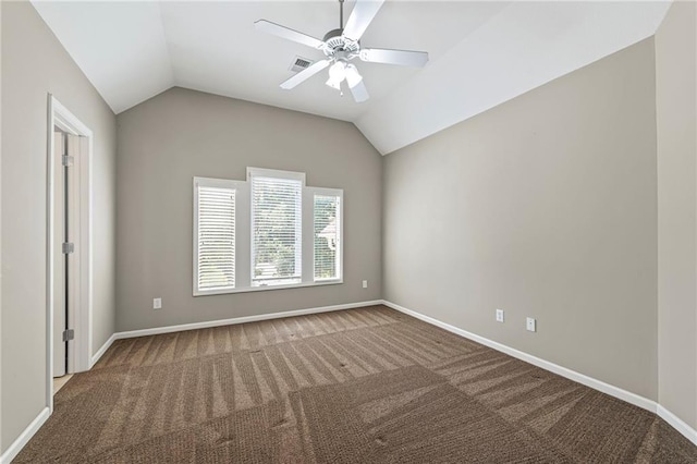 5108 W 150th St, Leawood, KS 66224 - carpeted spare room with lofted ceiling and a ceiling fan