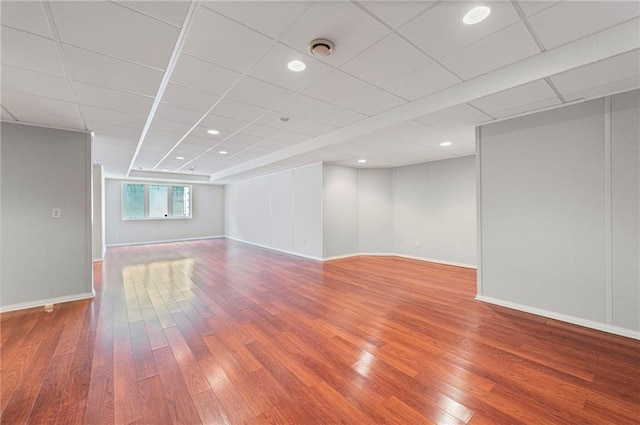 5108 W 150th St, Leawood, KS 66224 - empty room with wood-type flooring, a drop ceiling, and recessed lighting