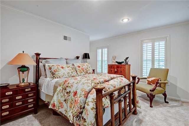 11405 Manor St, Leawood, KS 66211 - carpeted bedroom featuring crown molding, multiple windows, and baseboards