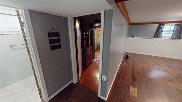 11706 W 69th St, Shawnee, KS 66203 - hallway featuring hardwood / wood-style floors and baseboards
