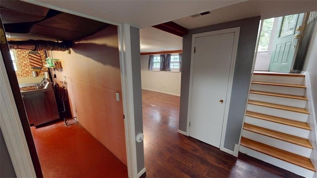 11706 W 69th St, Shawnee, KS 66203 - hall with wood finished floors and stairs