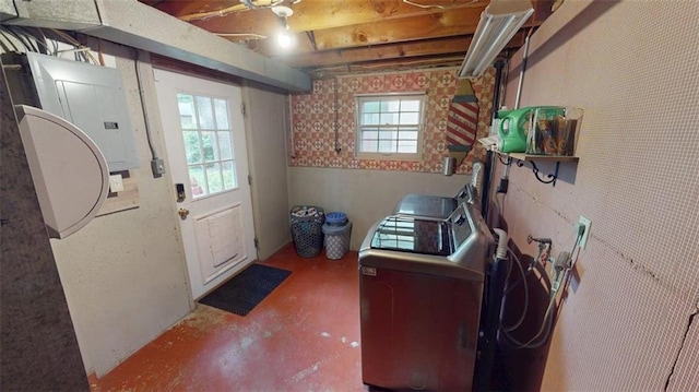 11706 W 69th St, Shawnee, KS 66203 - washroom featuring washer and dryer and electric panel