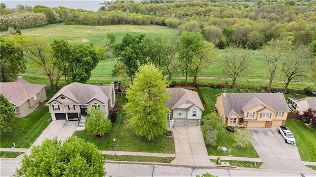 bird's eye view with a residential view