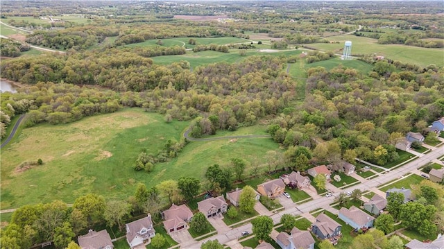 aerial view with a residential view