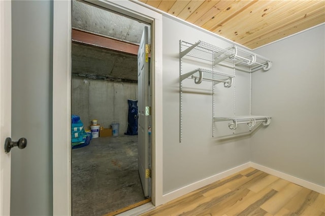 walk in closet featuring light wood-type flooring