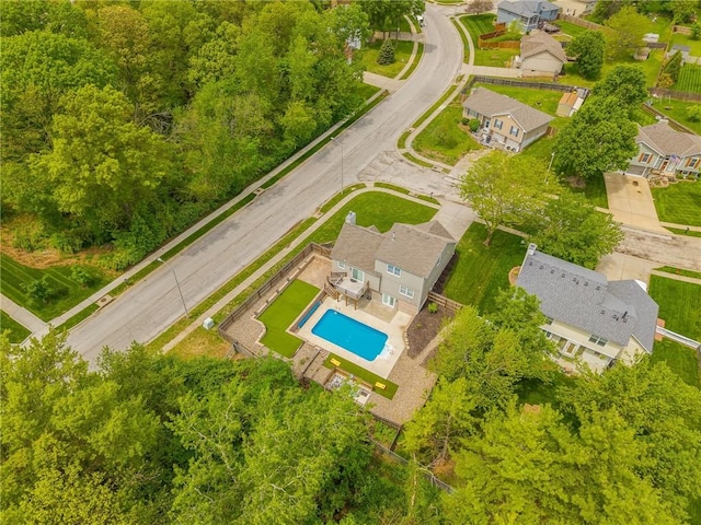 aerial view with a residential view