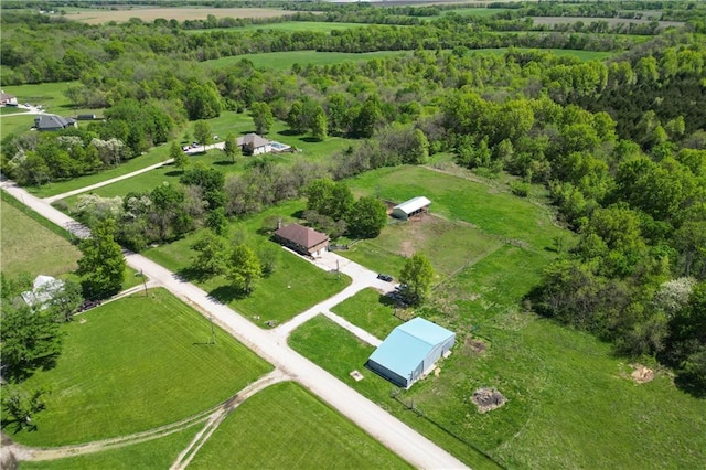 aerial view with a rural view