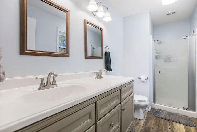 34701 E 235th St, Pleasant Hill, MO 64080 - full bathroom featuring a sink, a shower stall, toilet, and double vanity