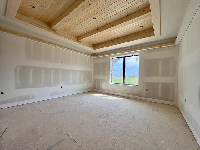 20840 Golden Rd, Linwood, KS 66052 - spare room featuring wood ceiling and a raised ceiling